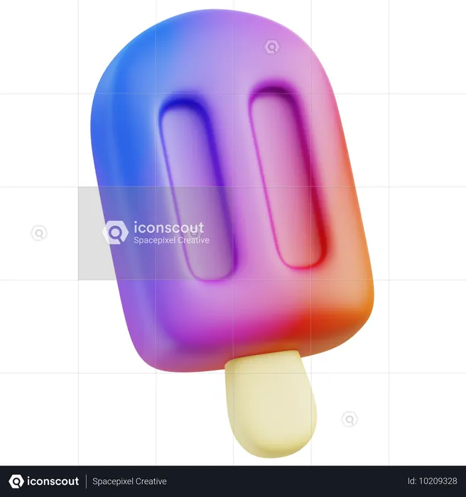 Arc-en-ciel de glaces à l'eau  3D Icon