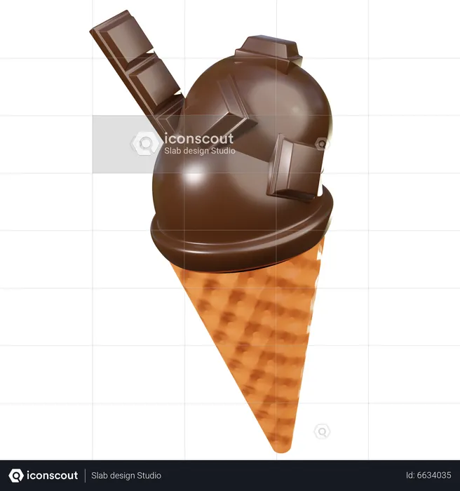 Crème glacée au chocolat  3D Icon