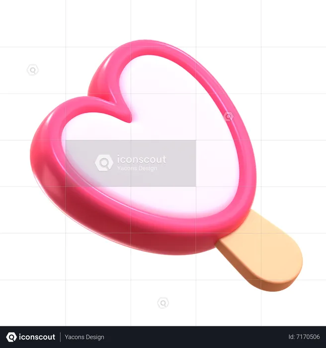 Glace en forme de coeur  3D Icon