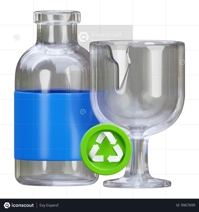 Glasrecycling  3D Icon