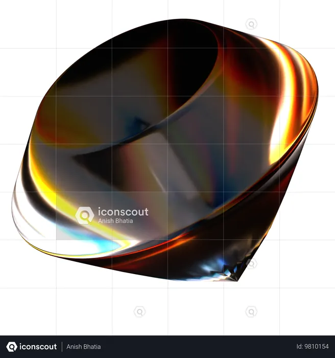 Glass Abstract Shape  3D Icon