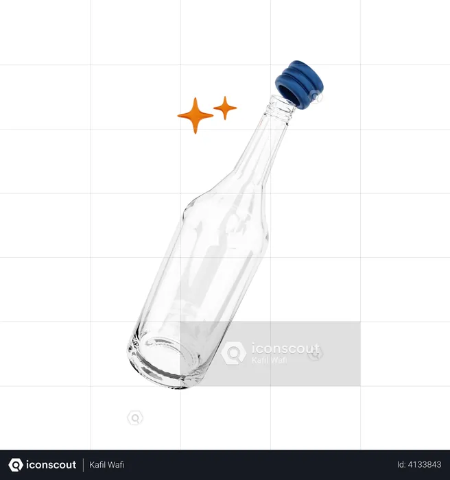 Glass Bottle  3D Illustration