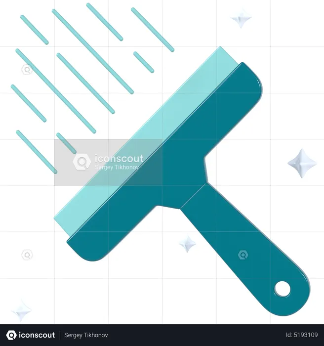 Glass Cleaning Wiper  3D Icon