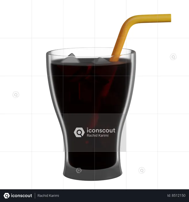 Glass of coke  3D Icon