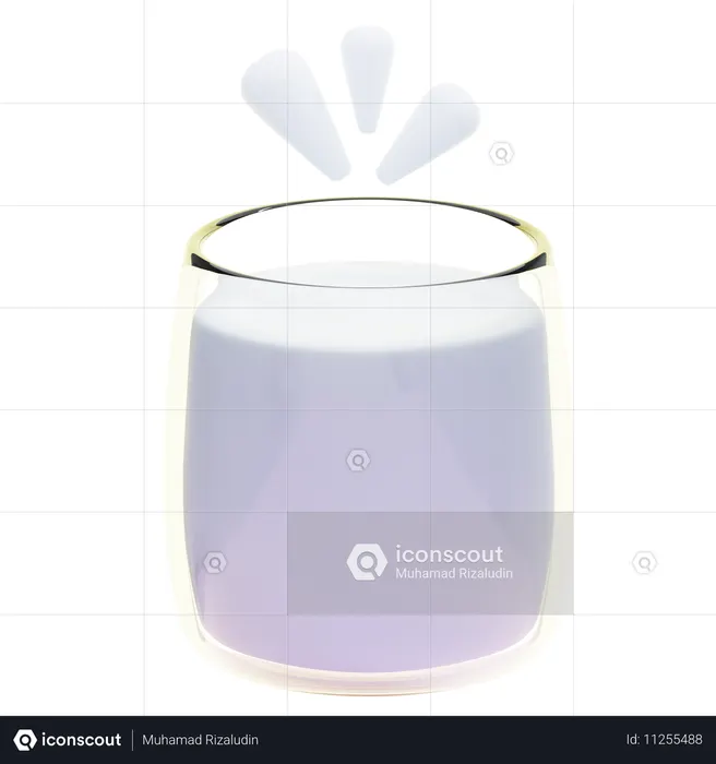 우유 한 잔  3D Icon