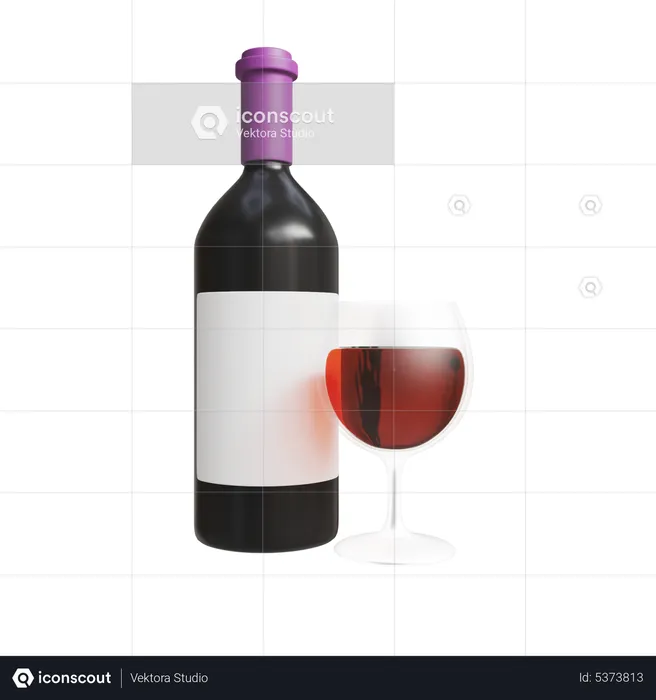 Glass of Wine  3D Icon