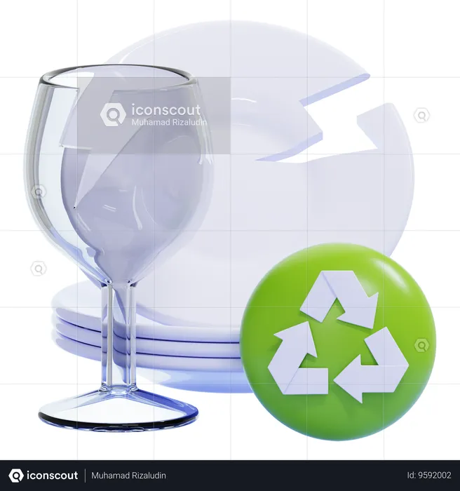 Glass Recycling  3D Icon