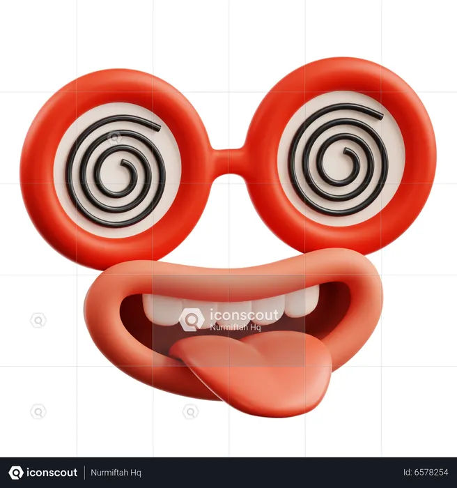 Glasses And Mouth  3D Icon