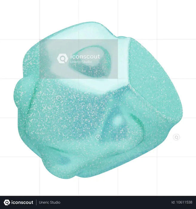 Glitter Abstract Glittering Aqua Hexa Gem  3D Icon