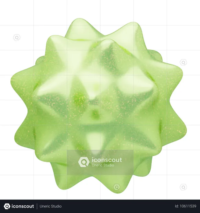 Glitter Abstract Luminous Green Starburst  3D Icon