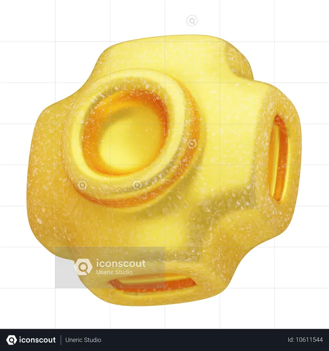 Glitter Abstract Radiant Yellow Orb Core  3D Icon