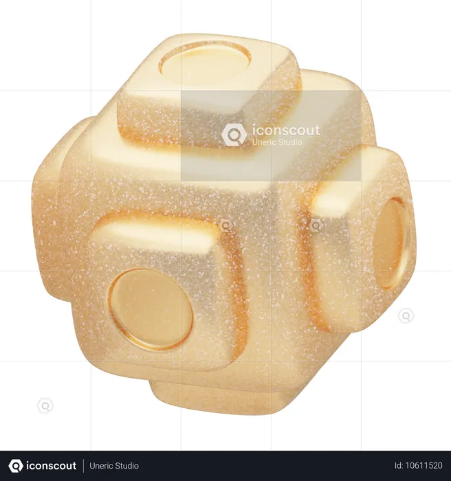 Bloco industrial dourado abstrato com glitter  3D Icon