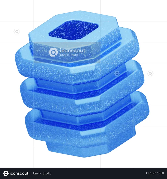 Glitzer abstrakt blau kristall schichten  3D Icon