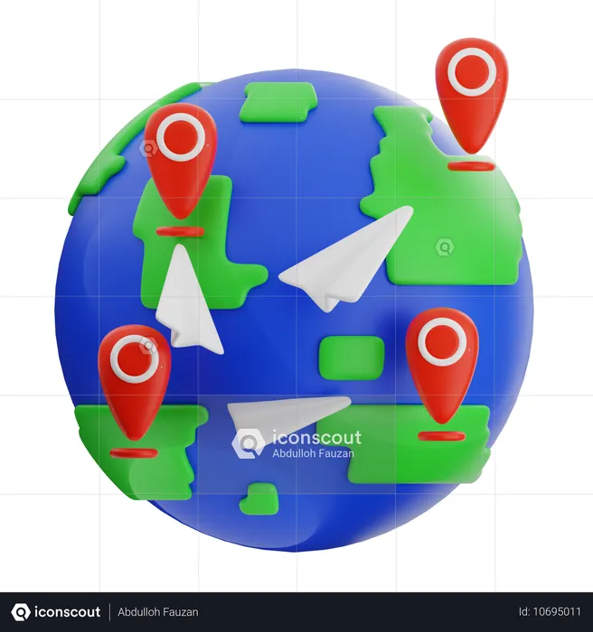 Global  3D Icon