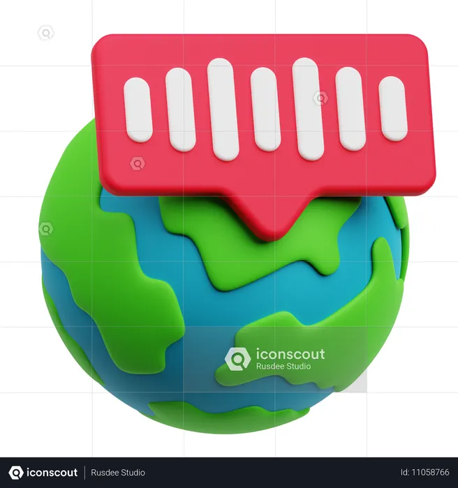 Audio global  3D Icon