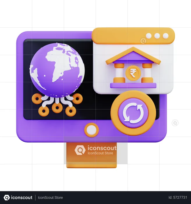 Global Banking Connection  3D Icon