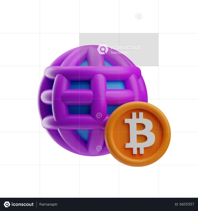 Bitcoin mundial  3D Icon