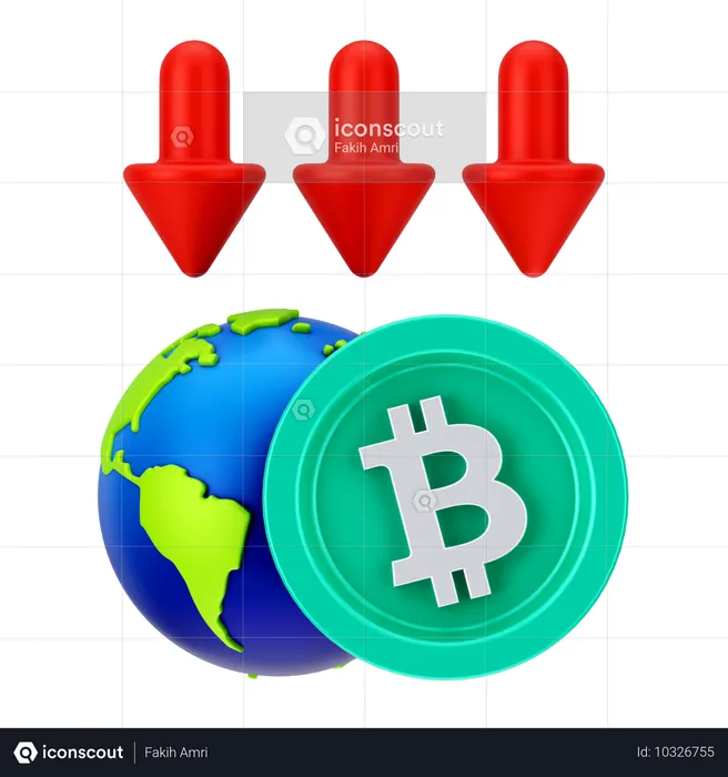 Global Bitcoin Loss  3D Icon