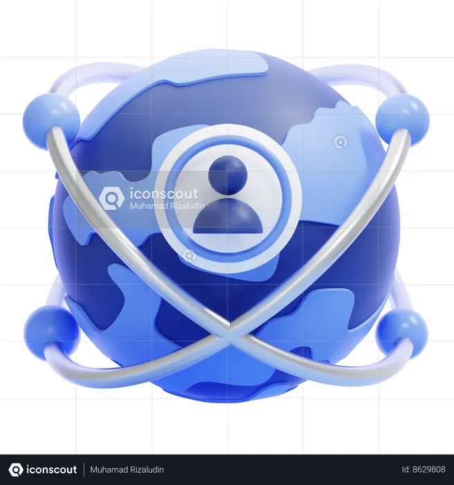Global Business Networking  3D Icon