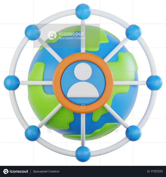 Global Business Networking  3D Icon