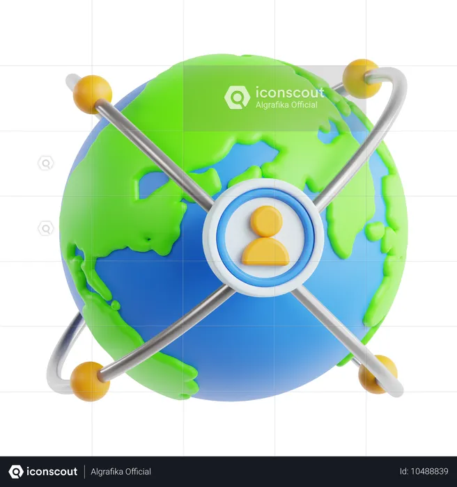 Global Business Networking  3D Icon