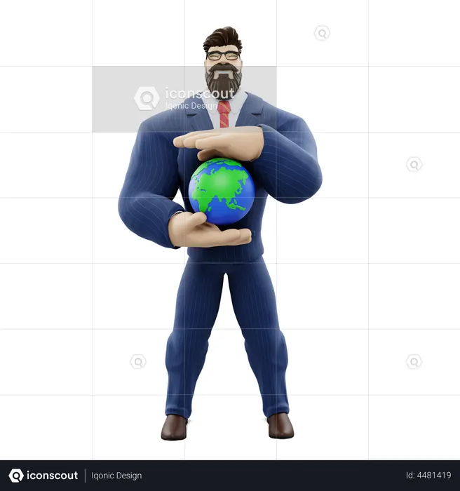 Global Businessman  3D Illustration