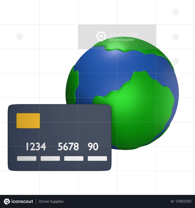 Global Card  3D Icon