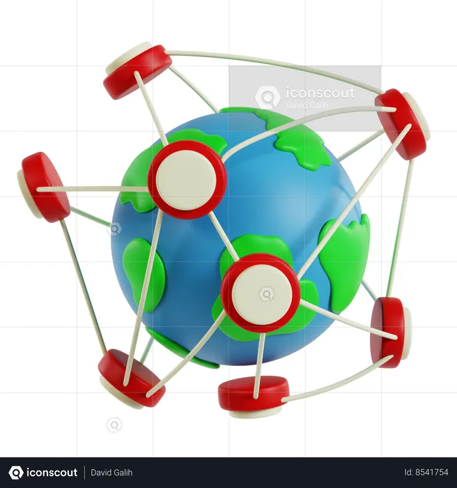 Global Connectivity Network  3D Icon