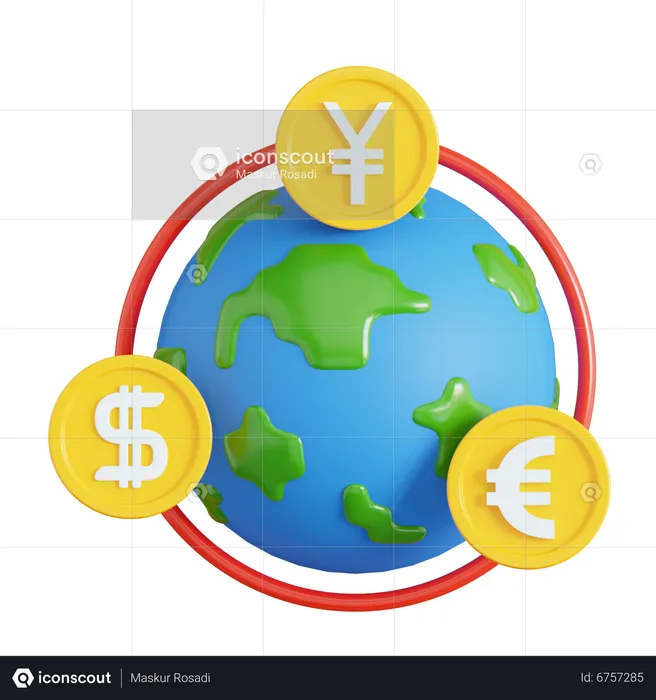 Global Currency  3D Icon