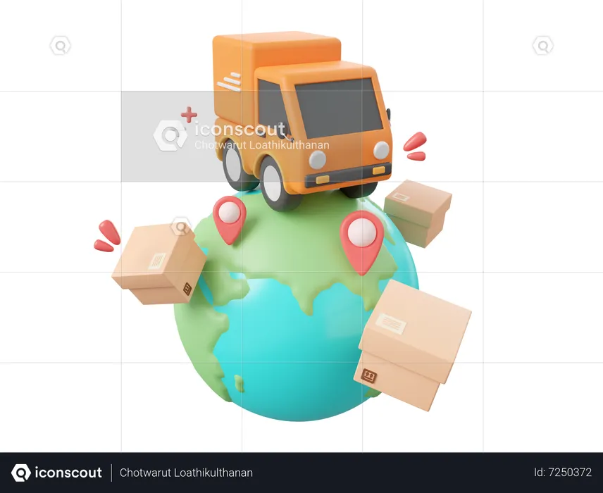 Global Delivery  3D Icon