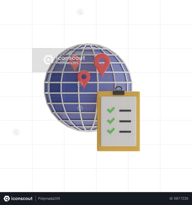 Global Delivery List  3D Icon