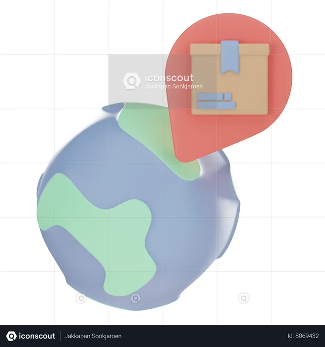 Global Delivery Location  3D Icon