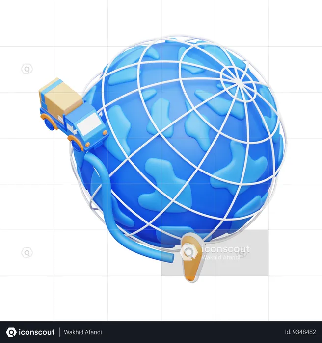 Global Delivery Shipping  3D Icon