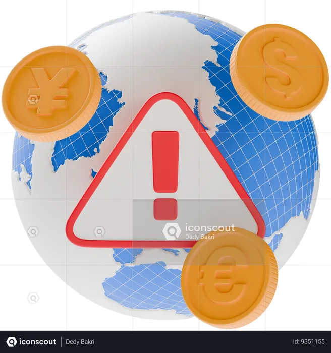 Global Economic Warning  3D Icon