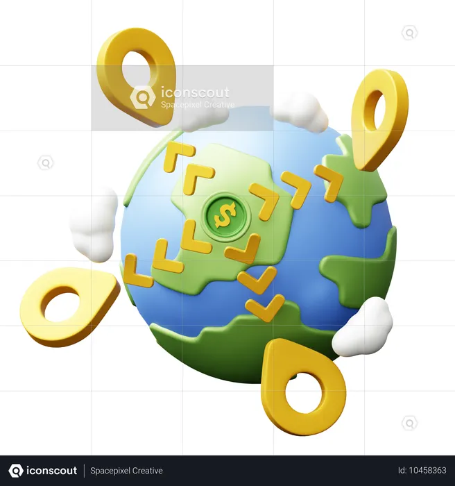 Global Economy Transaction  3D Icon