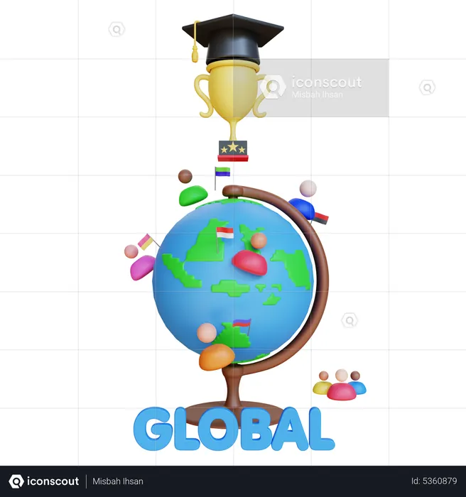 Global Education  3D Illustration