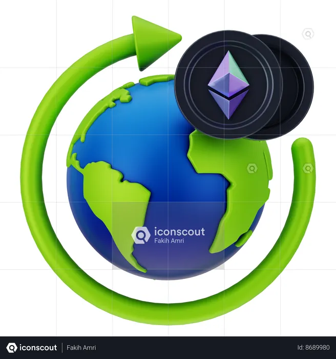 Global Ethereum  3D Icon