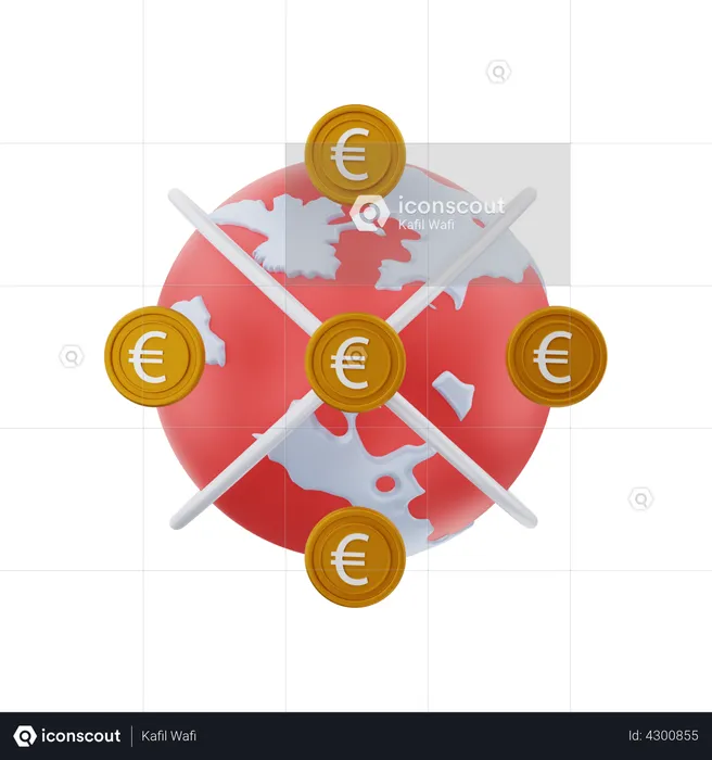 Global Euro  3D Illustration