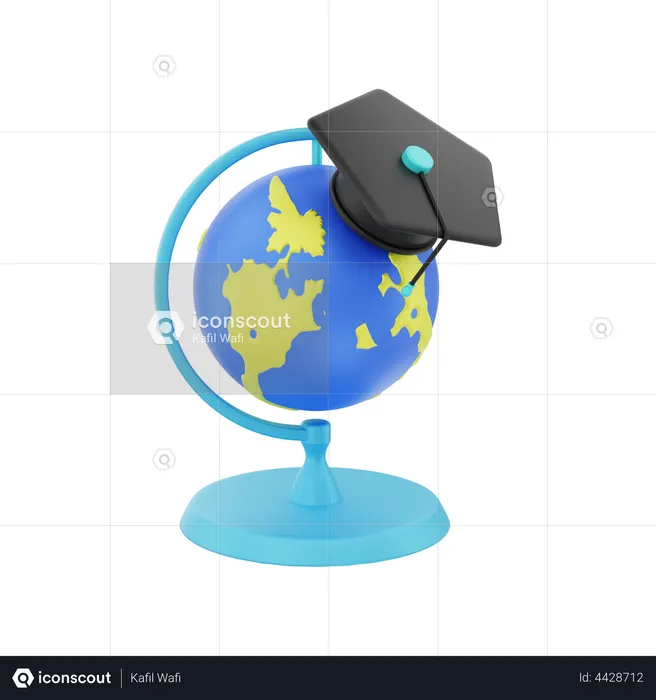 Global Graduation  3D Illustration