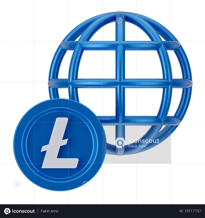 Globaler Linecoin  3D Icon