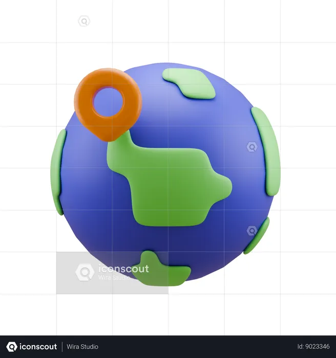 Global Location  3D Icon