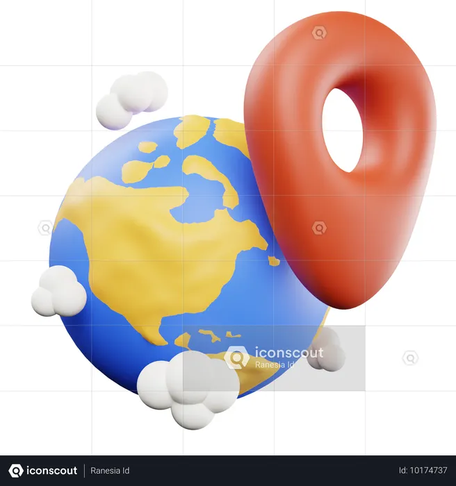 Global Location  3D Icon