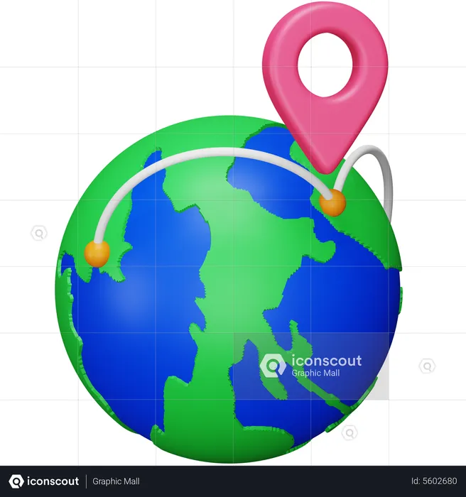 Global Location  3D Icon