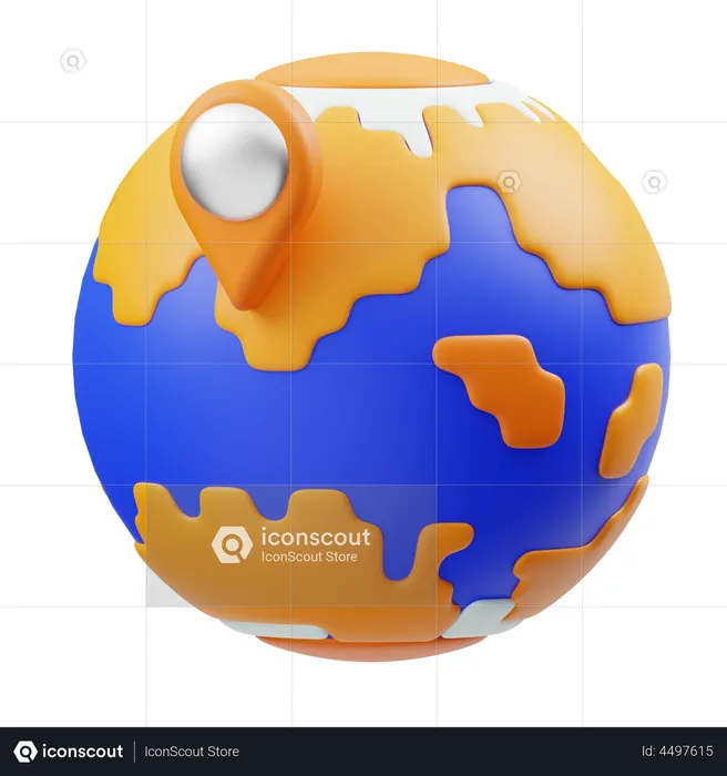 Global Location  3D Icon