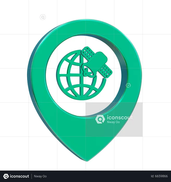 Global Location Flag 3D Icon