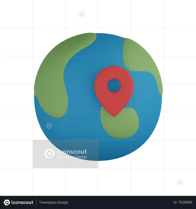 Global Location Flag 3D Icon