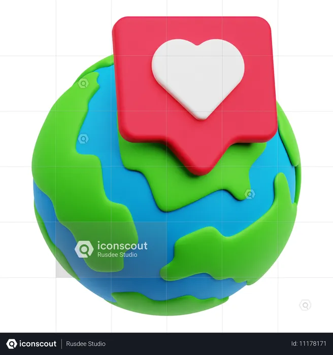 Global Love  3D Icon