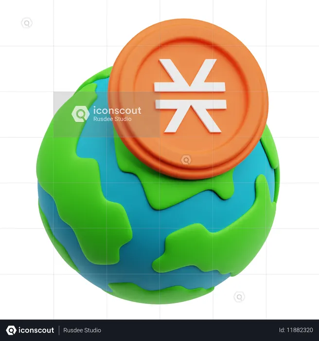 Argent mondial  3D Icon
