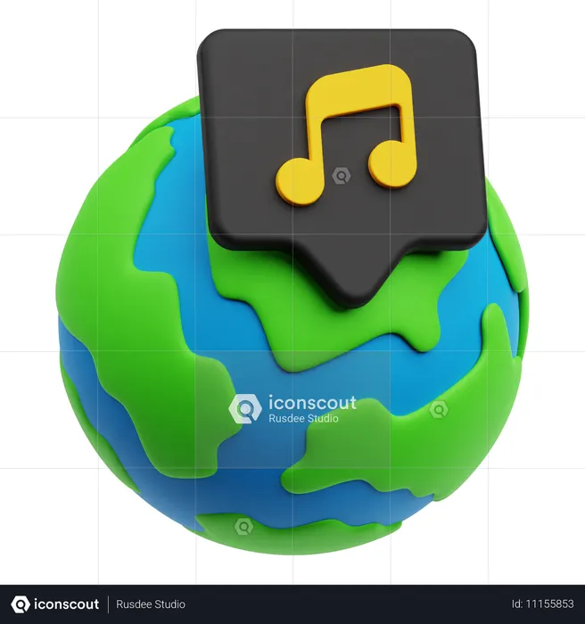 Global Music  3D Icon