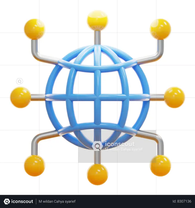 GLOBAL NETWORK  3D Icon